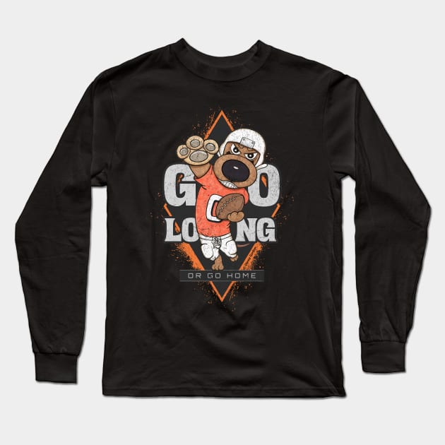 Cute Funny Doxie Dachshund Dog Football Long Sleeve T-Shirt by Danny Gordon Art